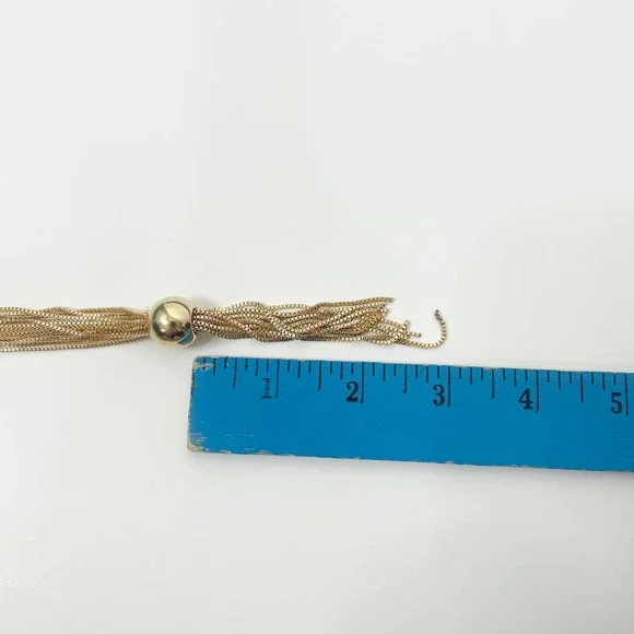 NEW Tassel Choker Necklace Ball Decor Twisted Snake Chain Lobster Claw - Picture 11 of 12